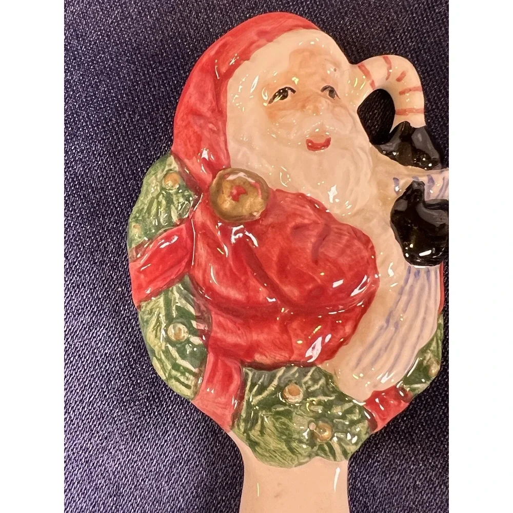 Fitz and Floyd Night Before Christmas Santa Ceramic Spreader Knives Set of 2